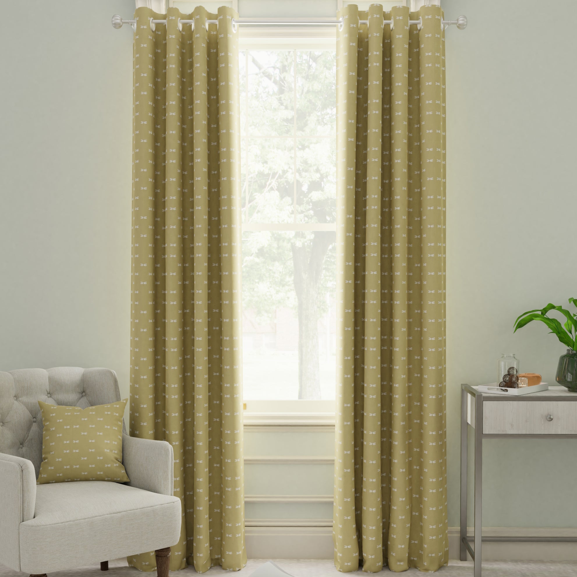 Sophie Allport Dragonfly Made To Measure Curtains Deep Mustard