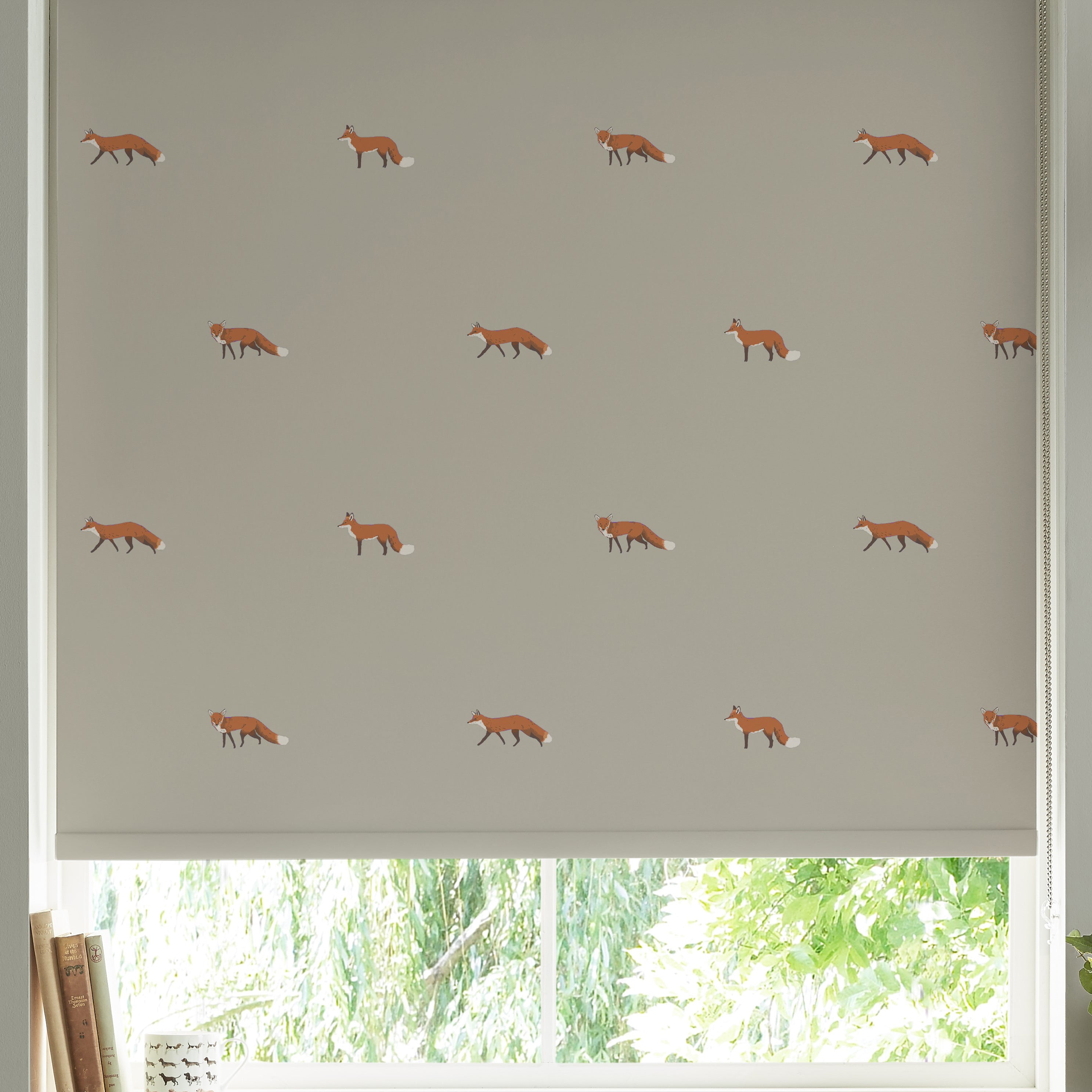 Sophie Allport Foxes Made To Measure Roller Blind Soft Linen