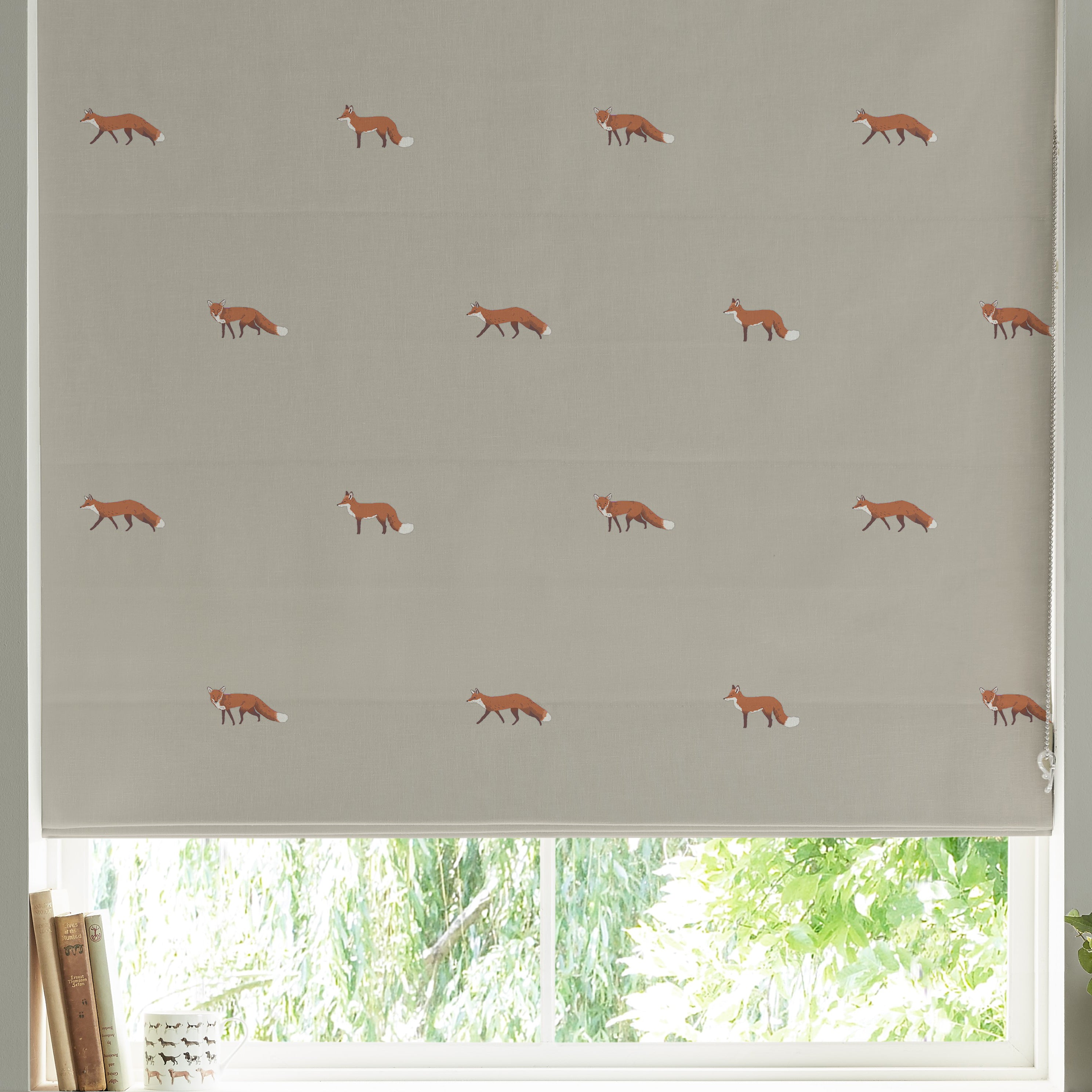 Sophie Allport Foxes Made To Measure Roman Blind Soft Linen