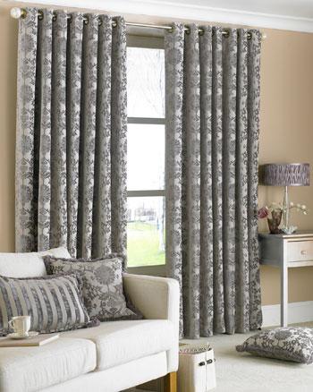 Silver Hanover Eyelet Curtains | UK Delivery | Terrys Fabrics