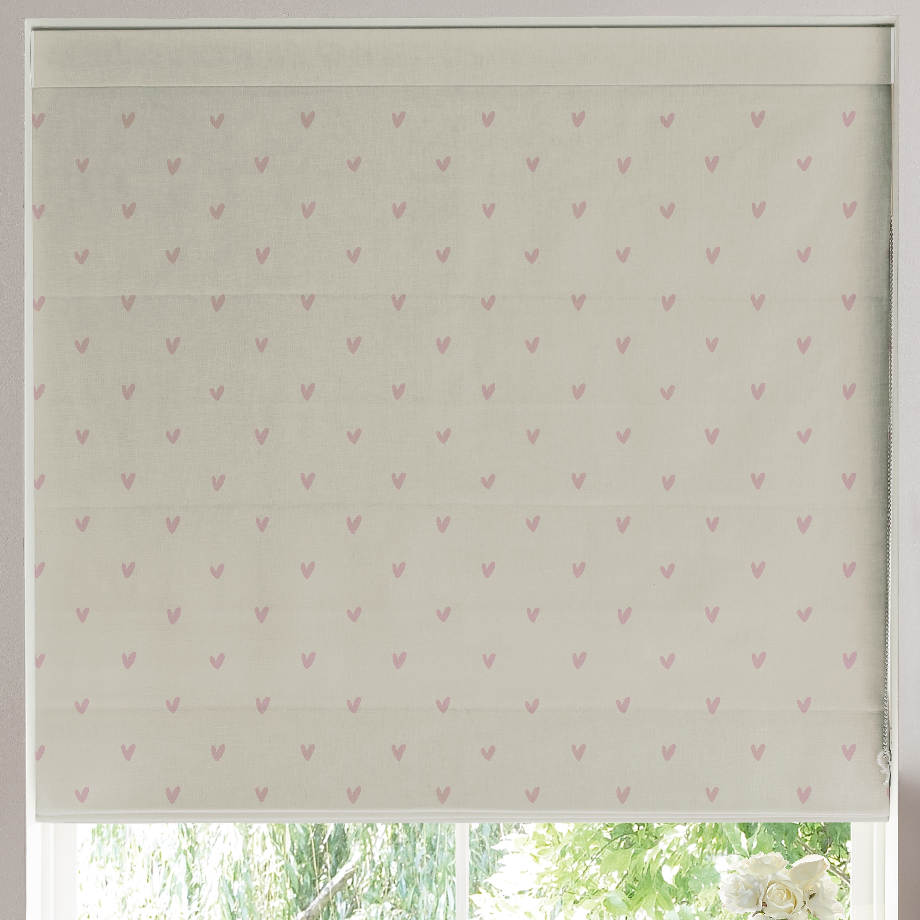 Sophie Allport Hearts Made To Measure Roman Blind Blush