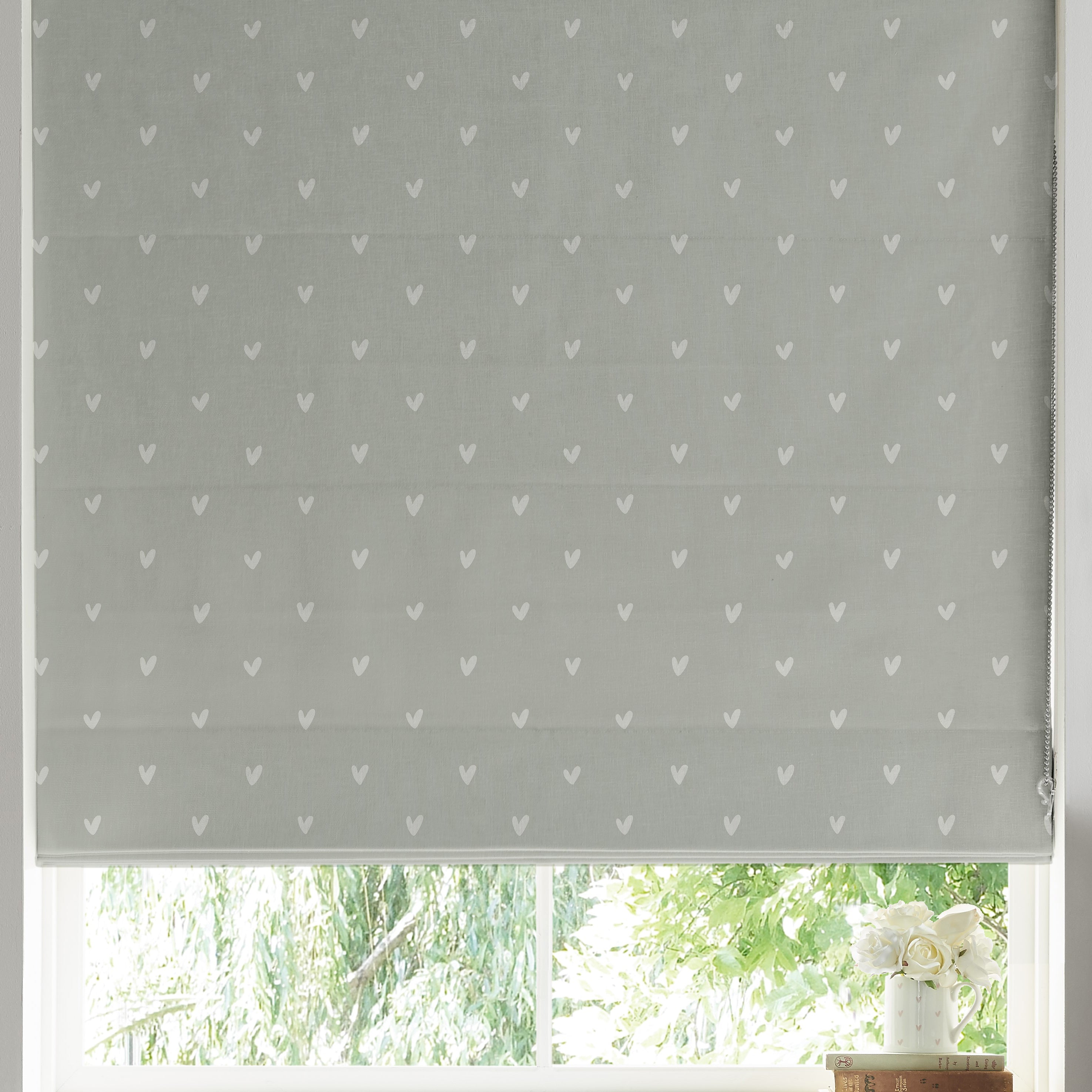 Sophie Allport Hearts Made To Measure Roman Blind Grey