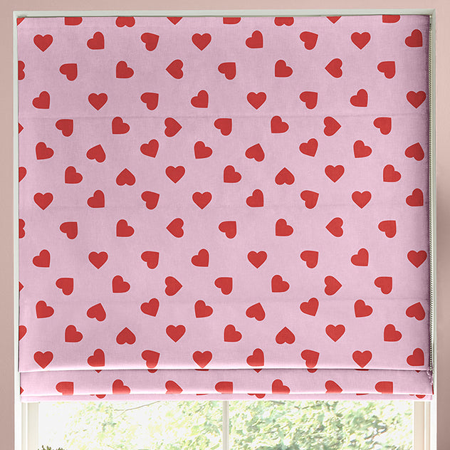 Skinnydip Hearts Made To Measure Roman Blind Pink