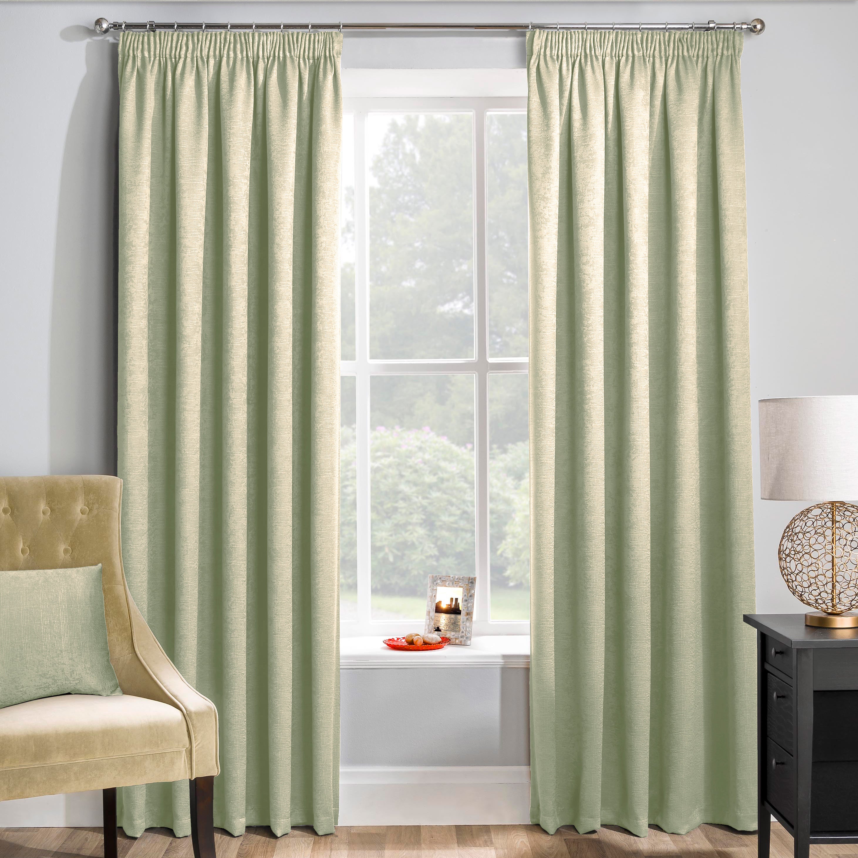 Matrix Ready Made Thermal Blockout Curtains Green | Cheap UK Delivery ...