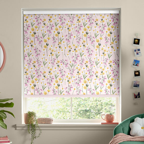 Skinnydip Pretty Prairie Made To Measure Blackout Roller Blind Pink