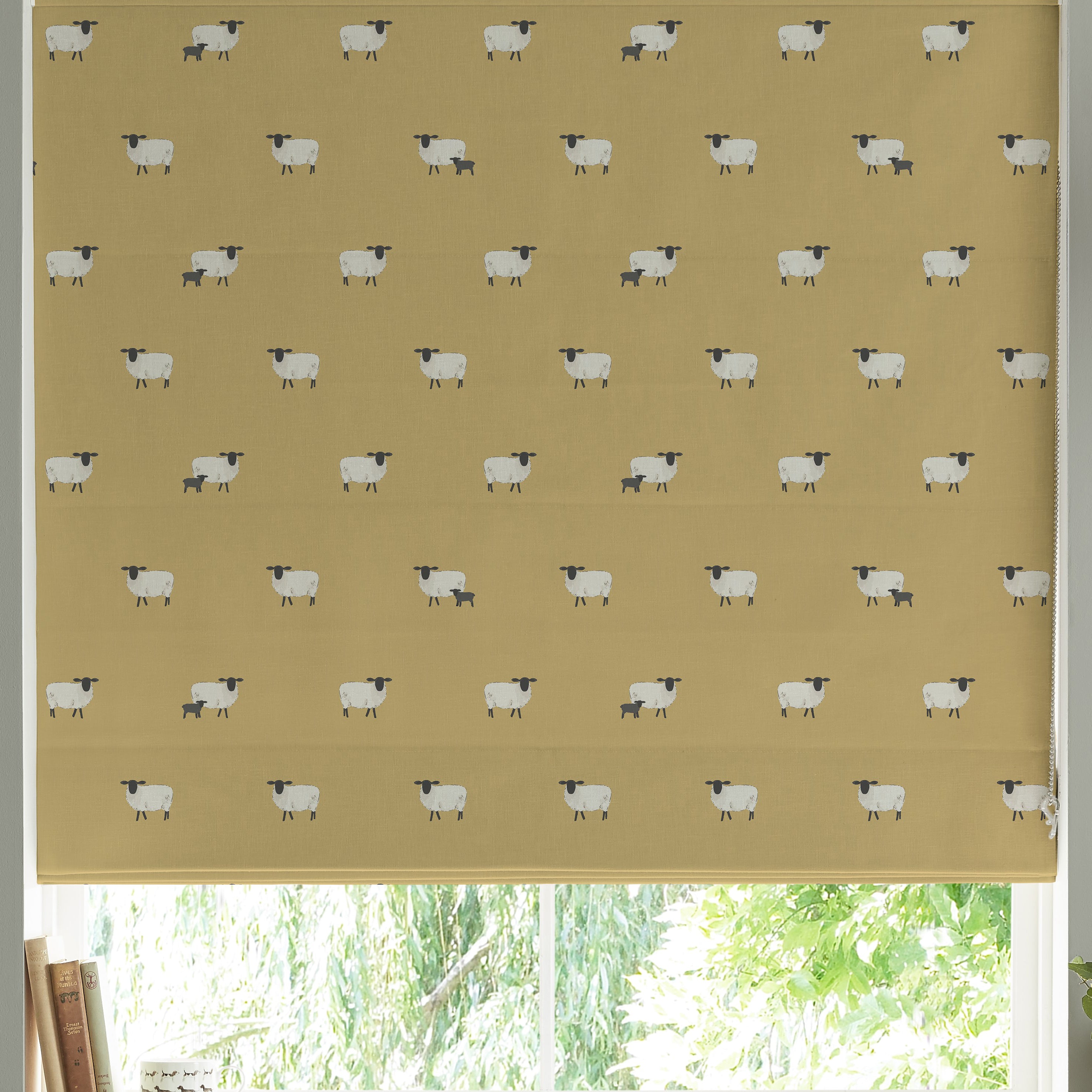 Sophie Allport Sheep Made To Measure Roman Blind Ochre