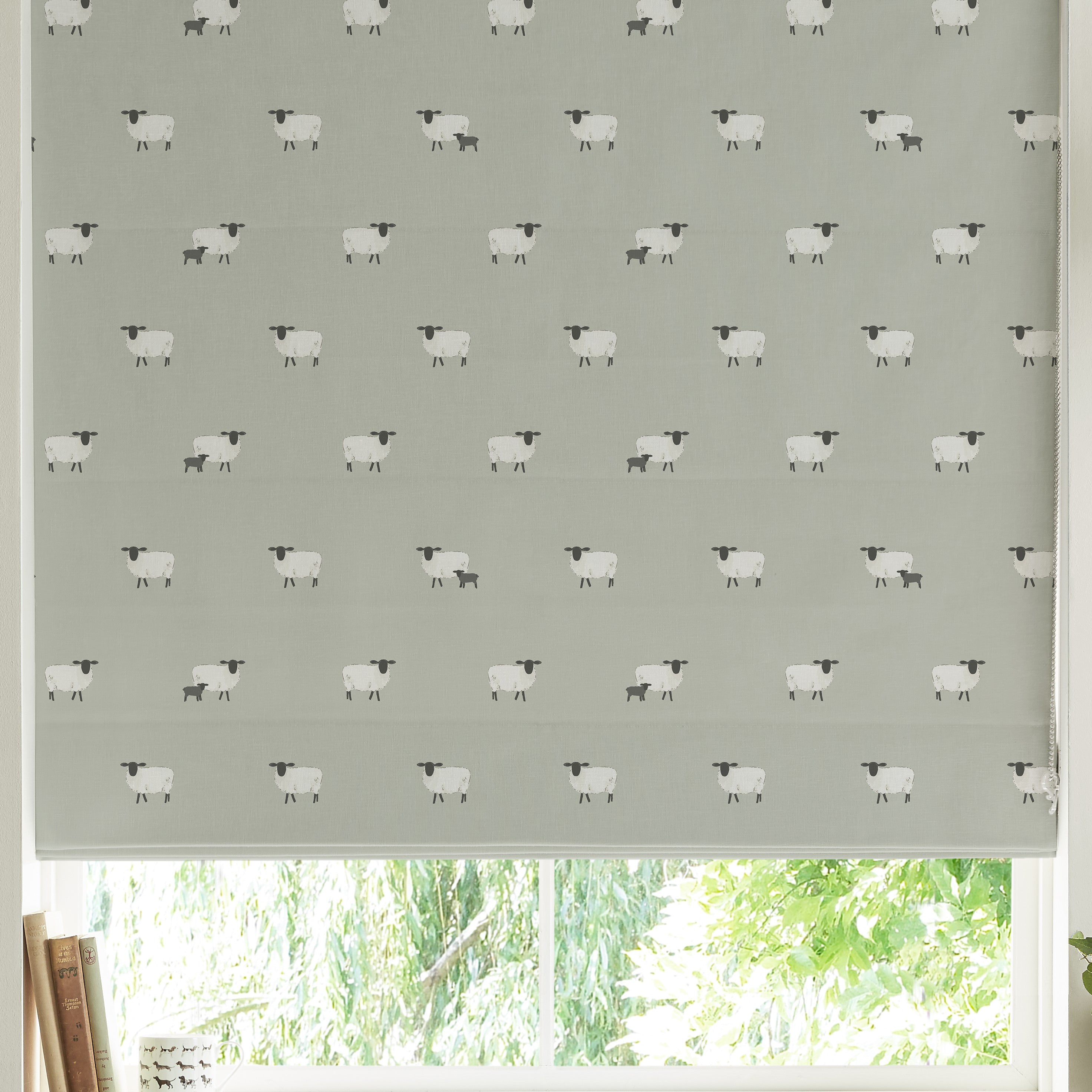 Sophie Allport Sheep Made To Measure Roman Blind Pebble