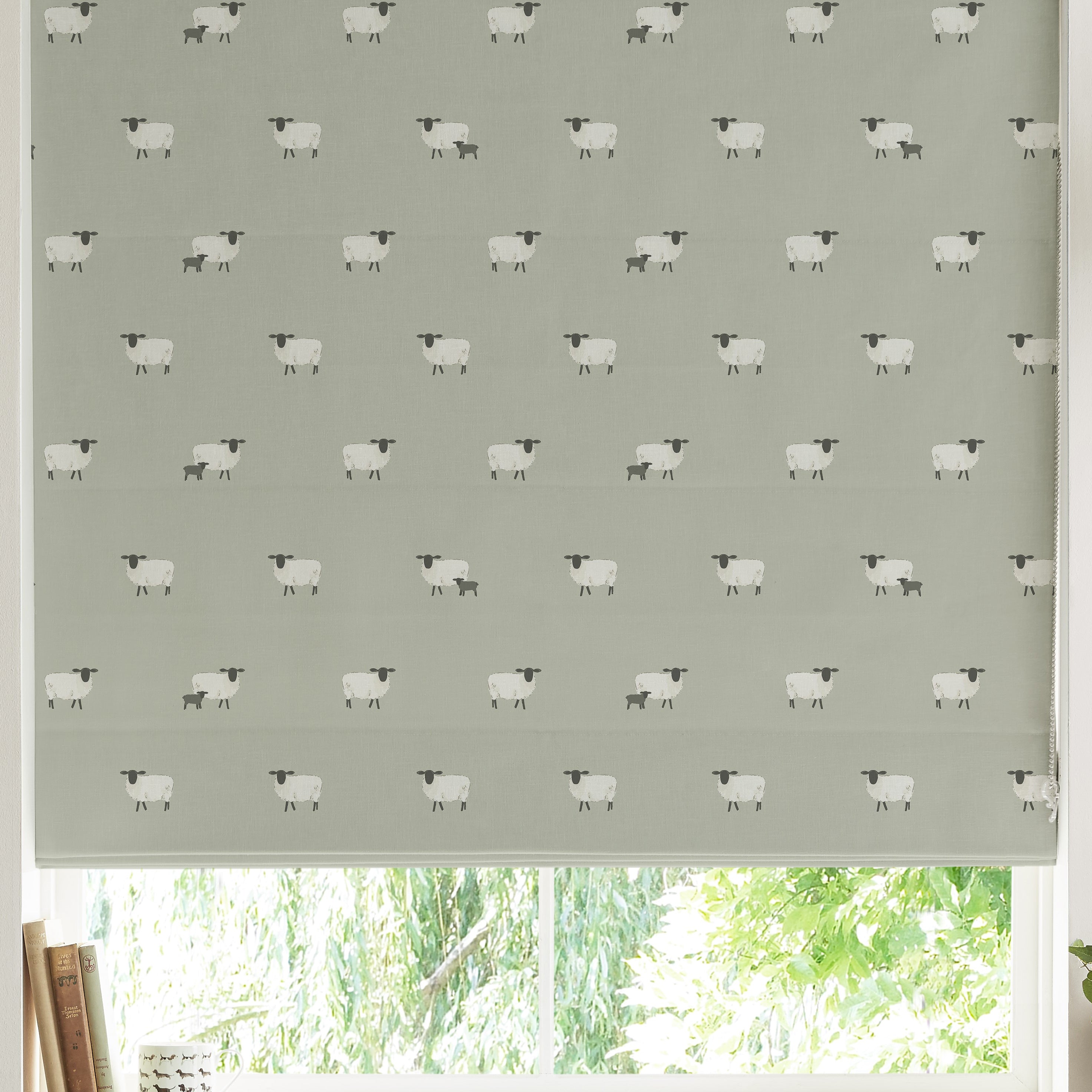 Sophie Allport Sheep Made To Measure Roman Blind Sage