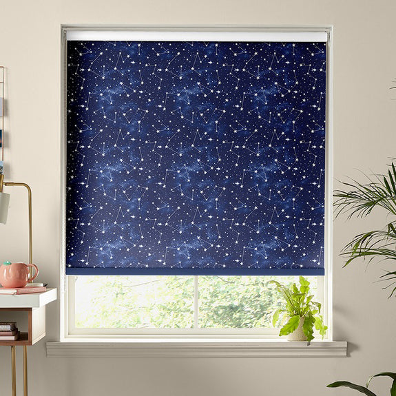 Skinnydip Star Print Made To Measure Blackout Roller Blind Blue