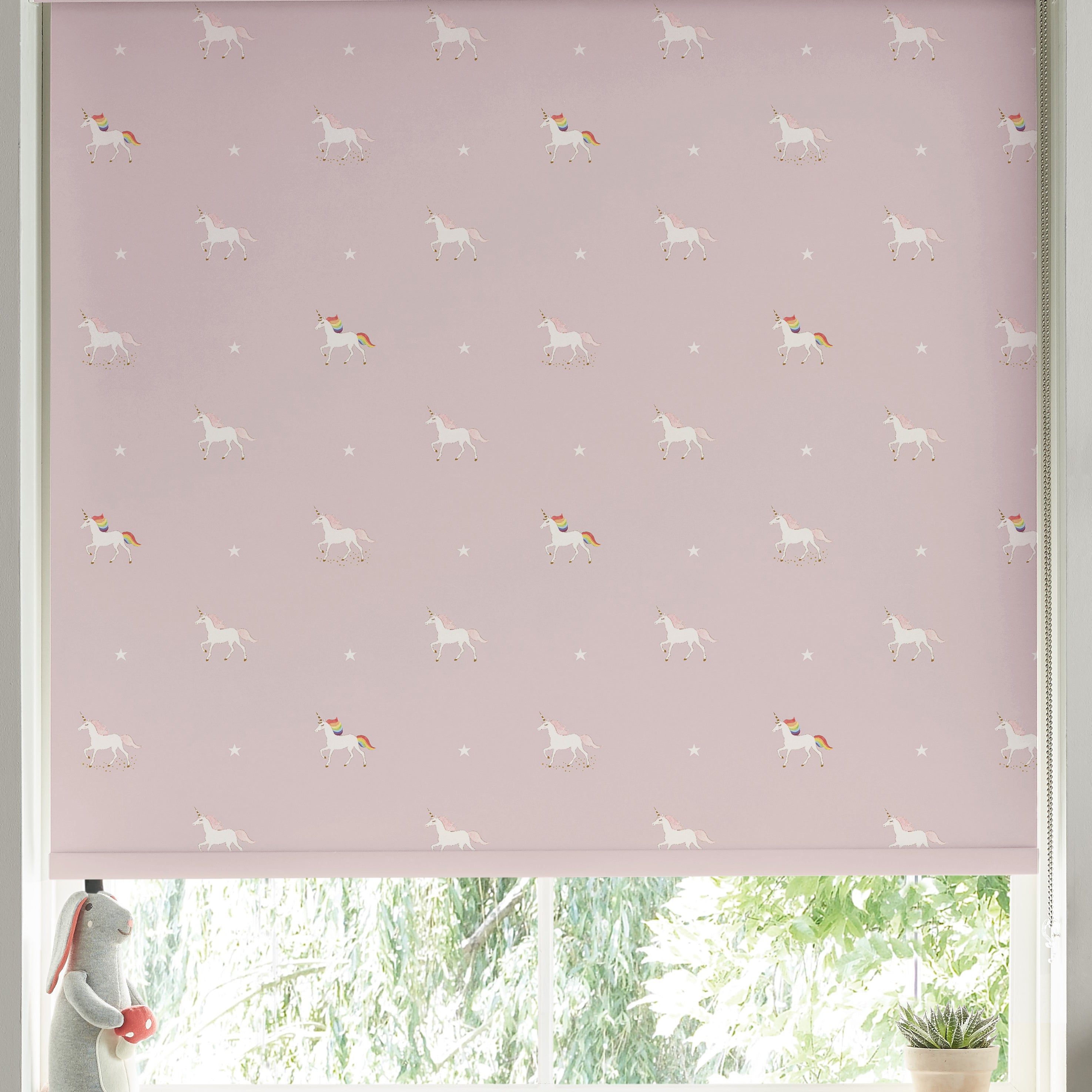 Sophie Allport Unicorn Made To Measure Roller Blind Soft Pink