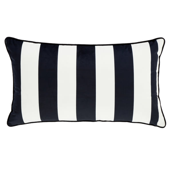 Image of Striped Boudoir<br>Velvet Cushion