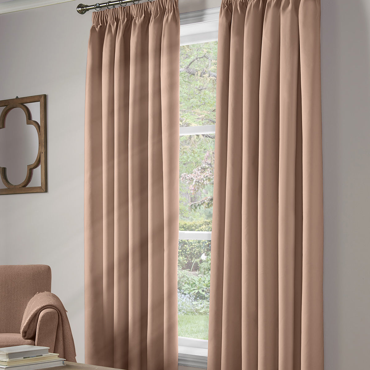 Pink 100 Blackout Ready Made Pencil Pleat Curtains Terrys   100 Blackout Ready Made Blackout Curtains Pink 