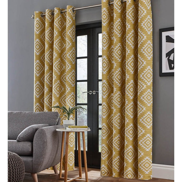 Image of Aztec Curtains Ochre