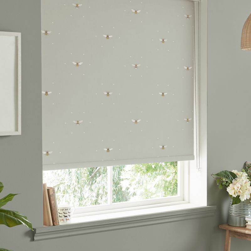 Sophie Allport Bees Made To Measure Blackout Roller Blind Soft Linen