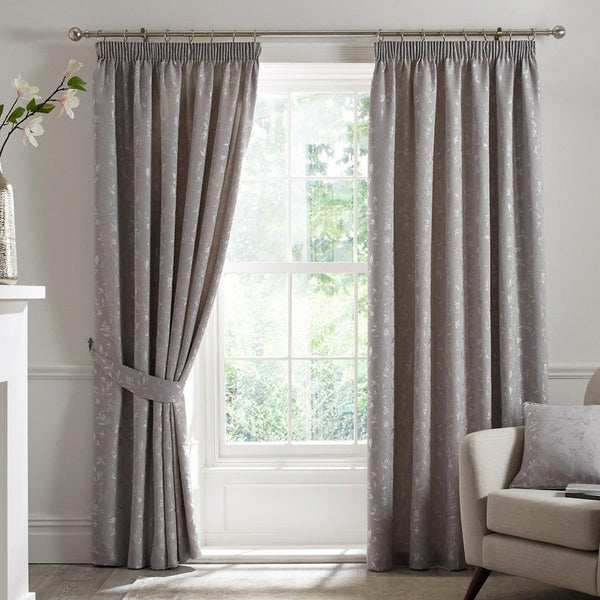 Image of Bird Trail Ready Made Curtains Grey