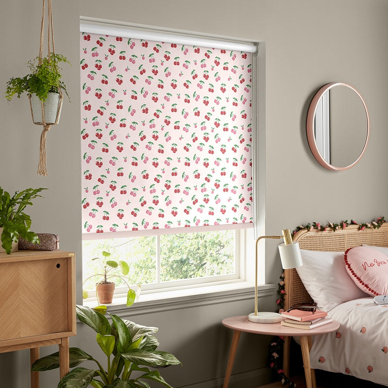 Skinnydip Cherrys Made To Measure Blackout Roller Blind Pink