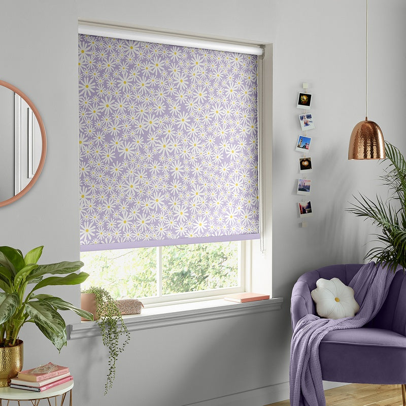 Skinnydip Daisy Made To Measure Blackout Roller Blind Lilac