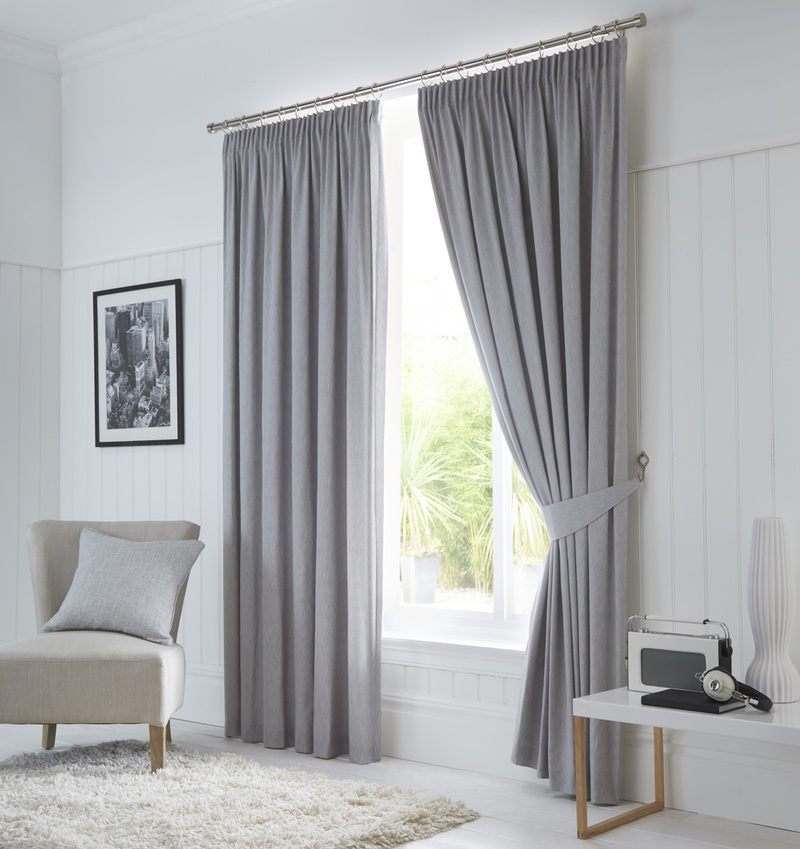 silver curtains