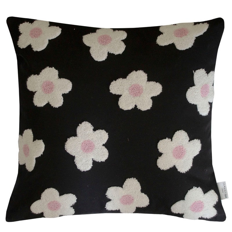 Skinnydip Ditsy Daisy Filled Cushion 45cm x 45cm Black