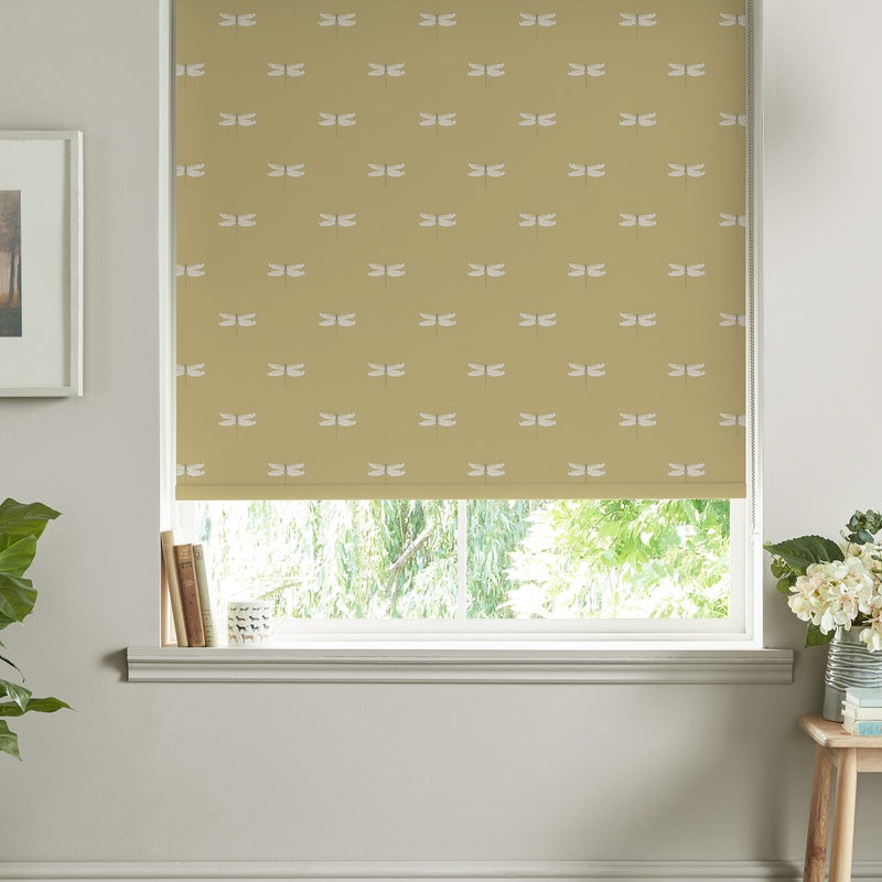 Sophie Allport Dragonfly Made To Measure Blackout Roller Blind Deep Mustard