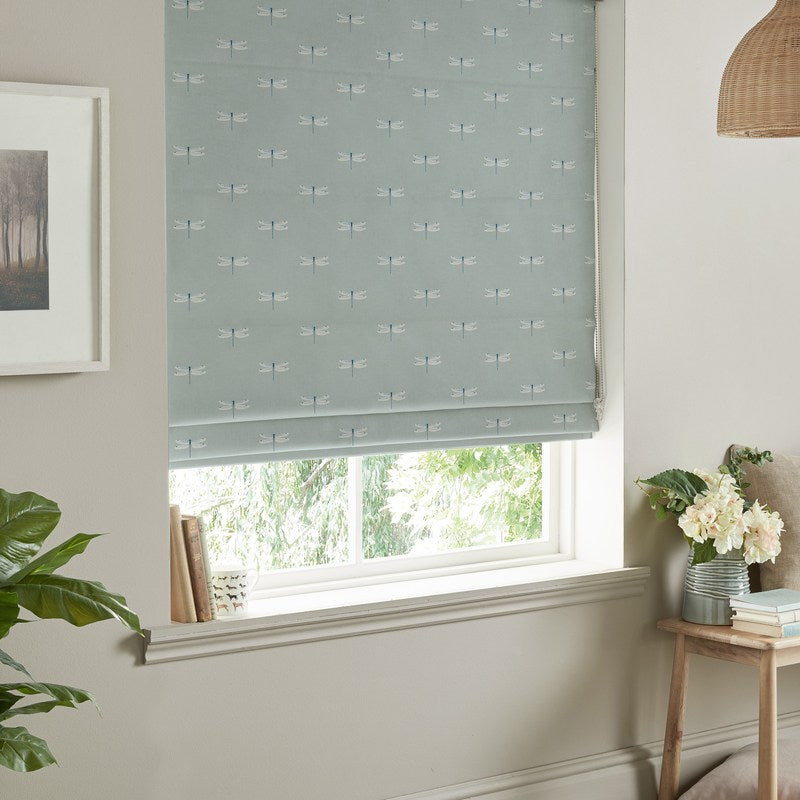 Sophie Allport Dragonfly Made To Measure Roman Blind Grey Blue