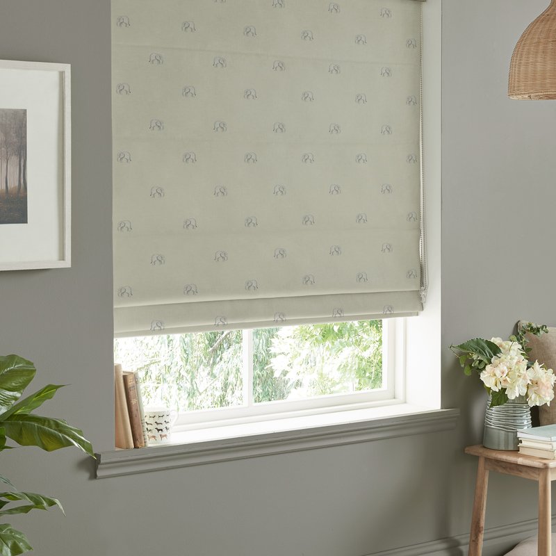 Sophie Allport Elephant Made To Measure Roman Blind Linen