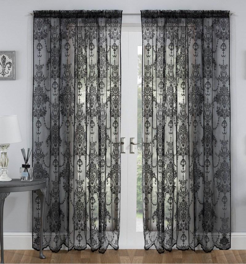 black voile panels