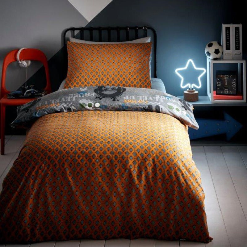 orange kids bedding