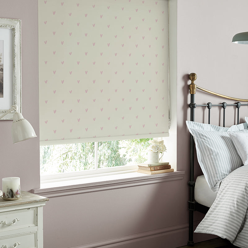 Sophie Allport Hearts Made To Measure Blackout Roller Blind Blush