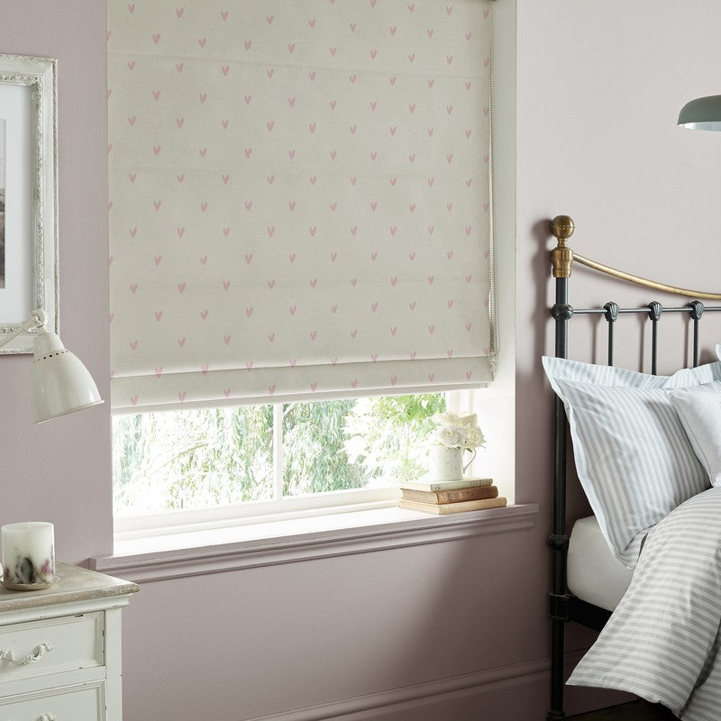 Sophie Allport Hearts Made To Measure Roman Blind Blush