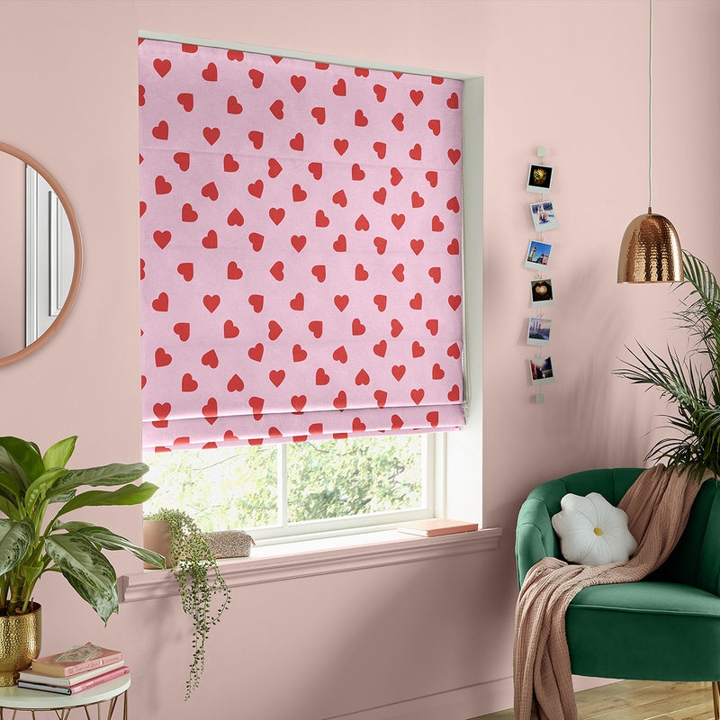 Skinnydip Hearts Made To Measure Roman Blind Pink