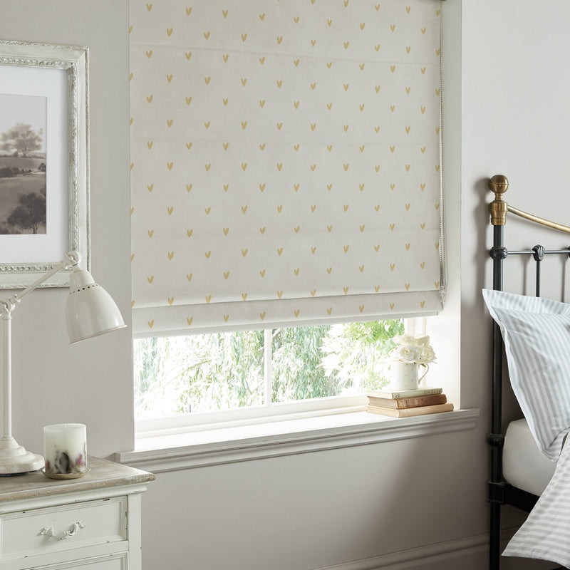 Sophie Allport Hearts Made To Measure Roman Blind Soft Mustard