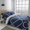 Catherine Lansfield Linear Curve Geometric Bedding Set in Navy | 4.8/5 ...