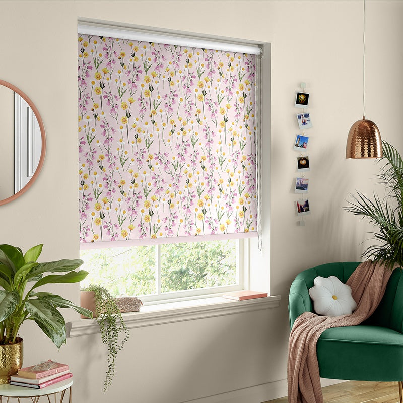 Skinnydip Pretty Prairie Made To Measure Blackout Roller Blind Pink