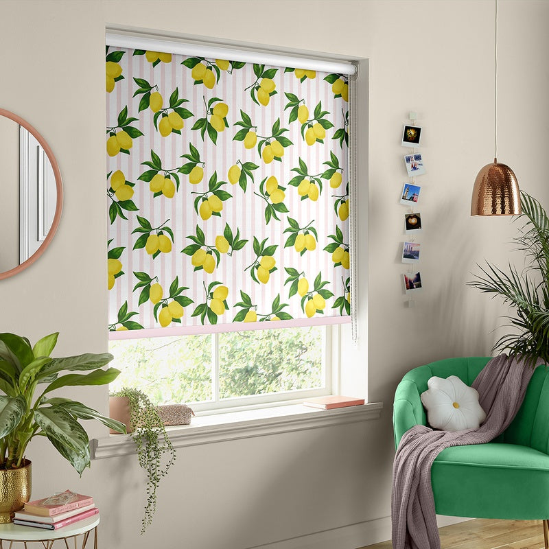 Skinnydip Summer Lemon Made To Measure Blackout Roller Blind Pink