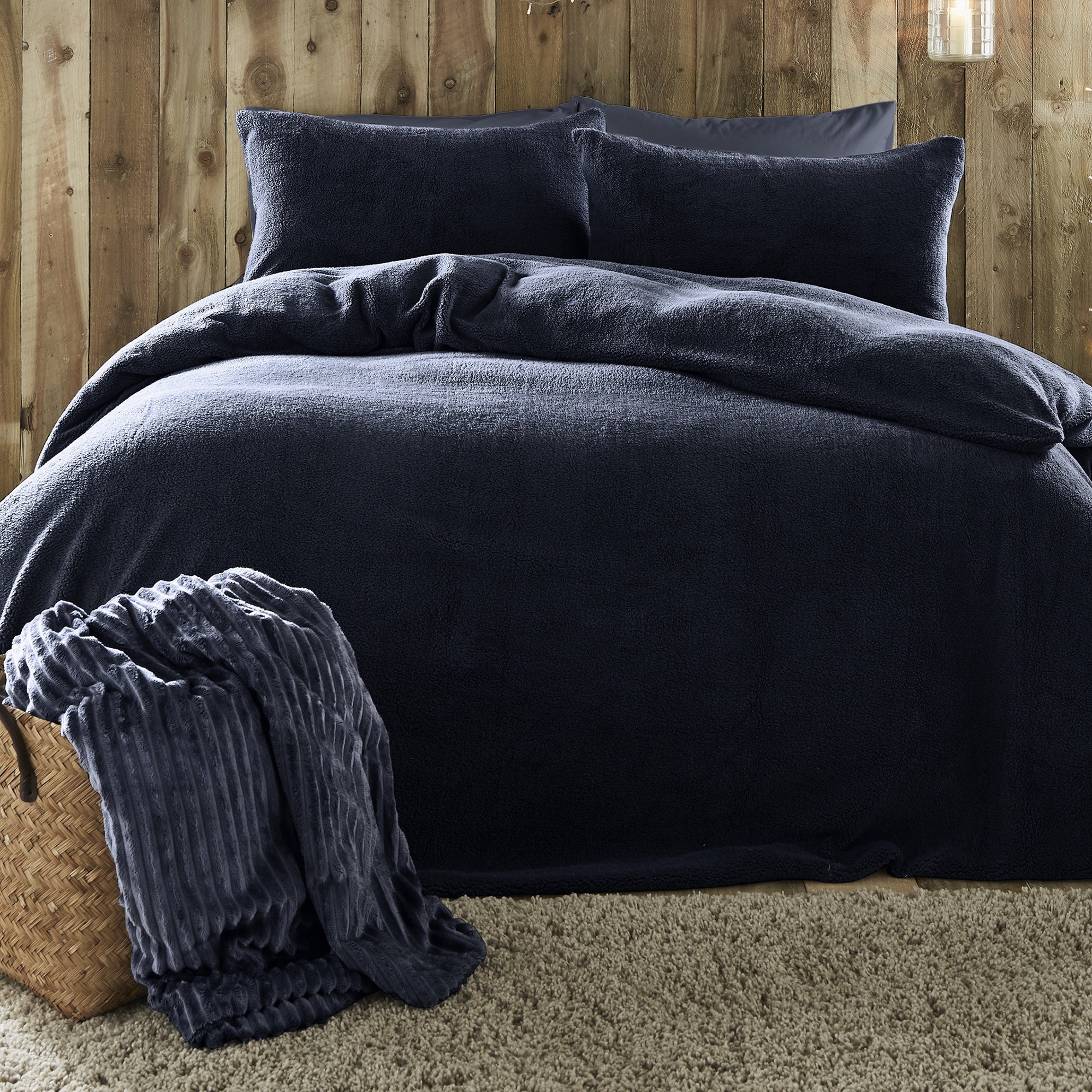 Teddy Fleece Bedding Set in Navy 96 Brand Rating Terrys