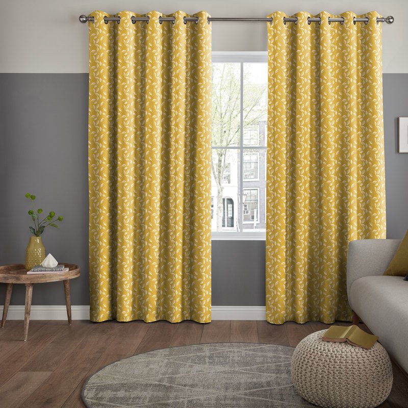 Leaf Vine Made To Measure Curtains in Sunflower | 96% Star Rating | Terrys