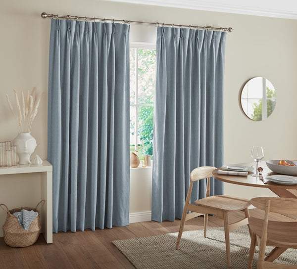 Image of Textured Blue Curtains