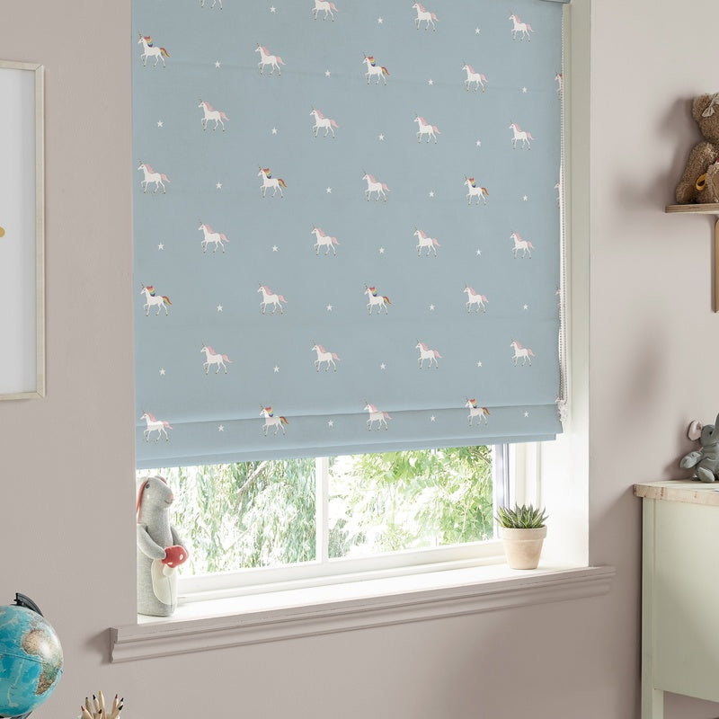 Sophie Allport Unicorn Made To Measure Roman Blind Pale Duck Egg