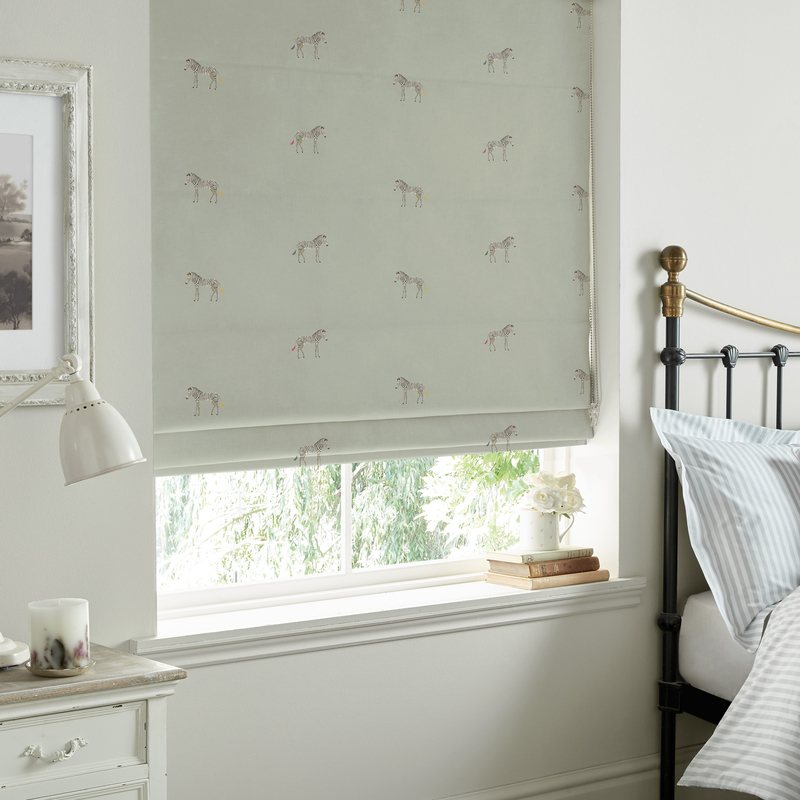 Sophie Allport Zebra Made To Measure Roman Blind Sage Grey