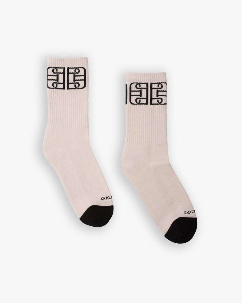 1pair of monogram pattern socks for stylish and versatile everyday