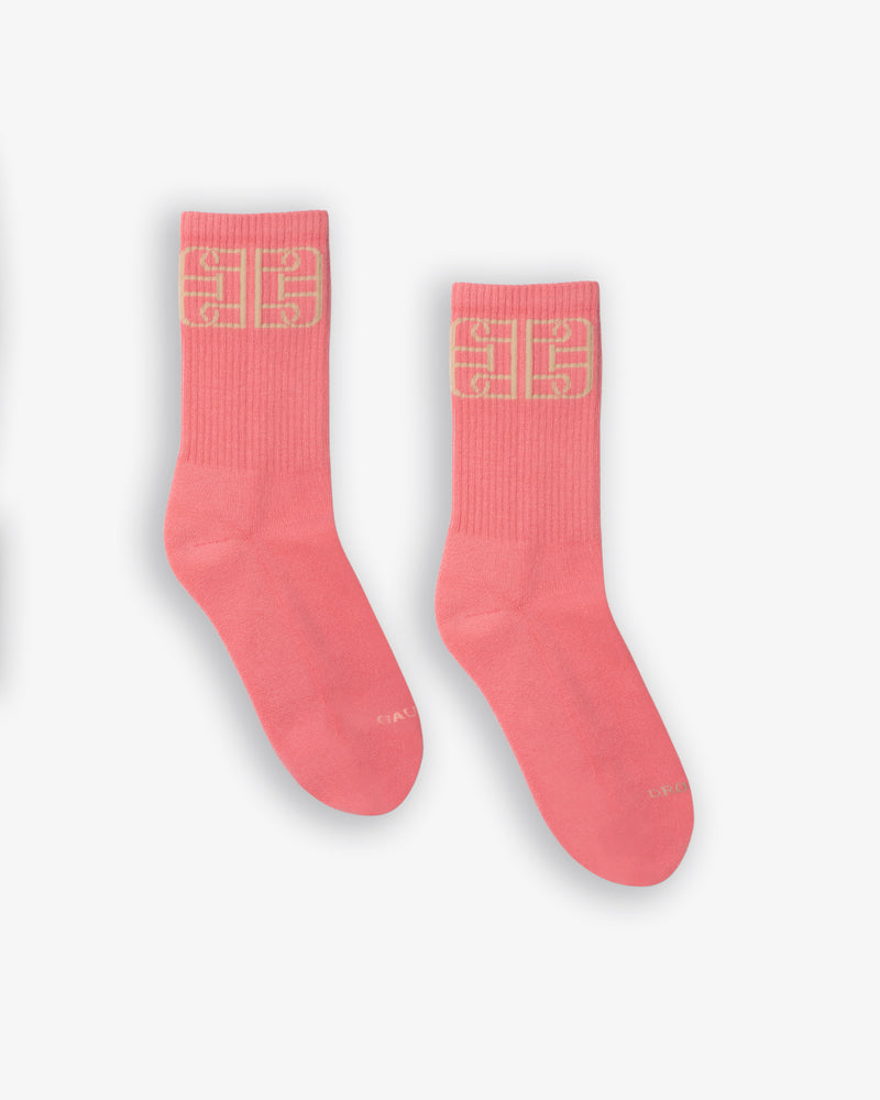 1pair of monogram pattern socks for stylish and versatile everyday