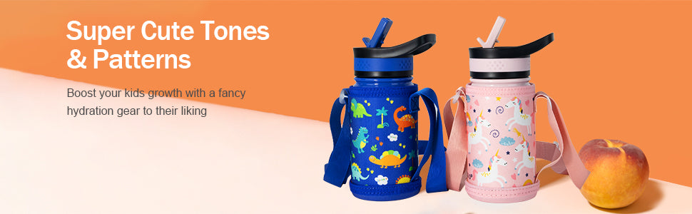 kids water bottle with sleeve