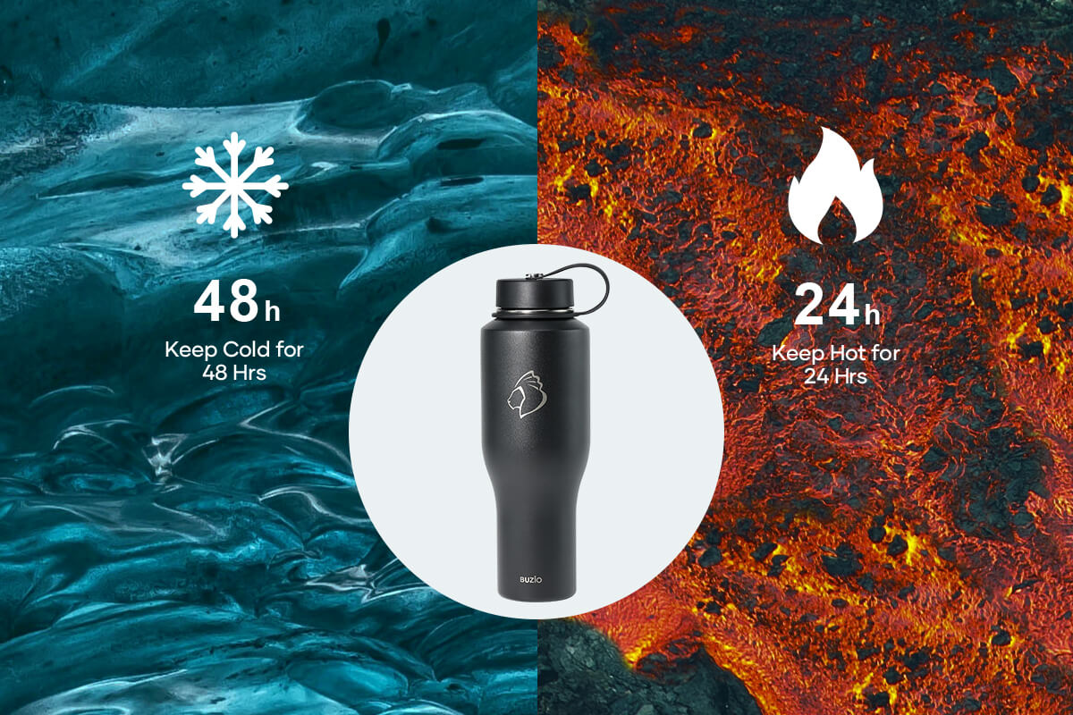 water bottle keeps hot/cold