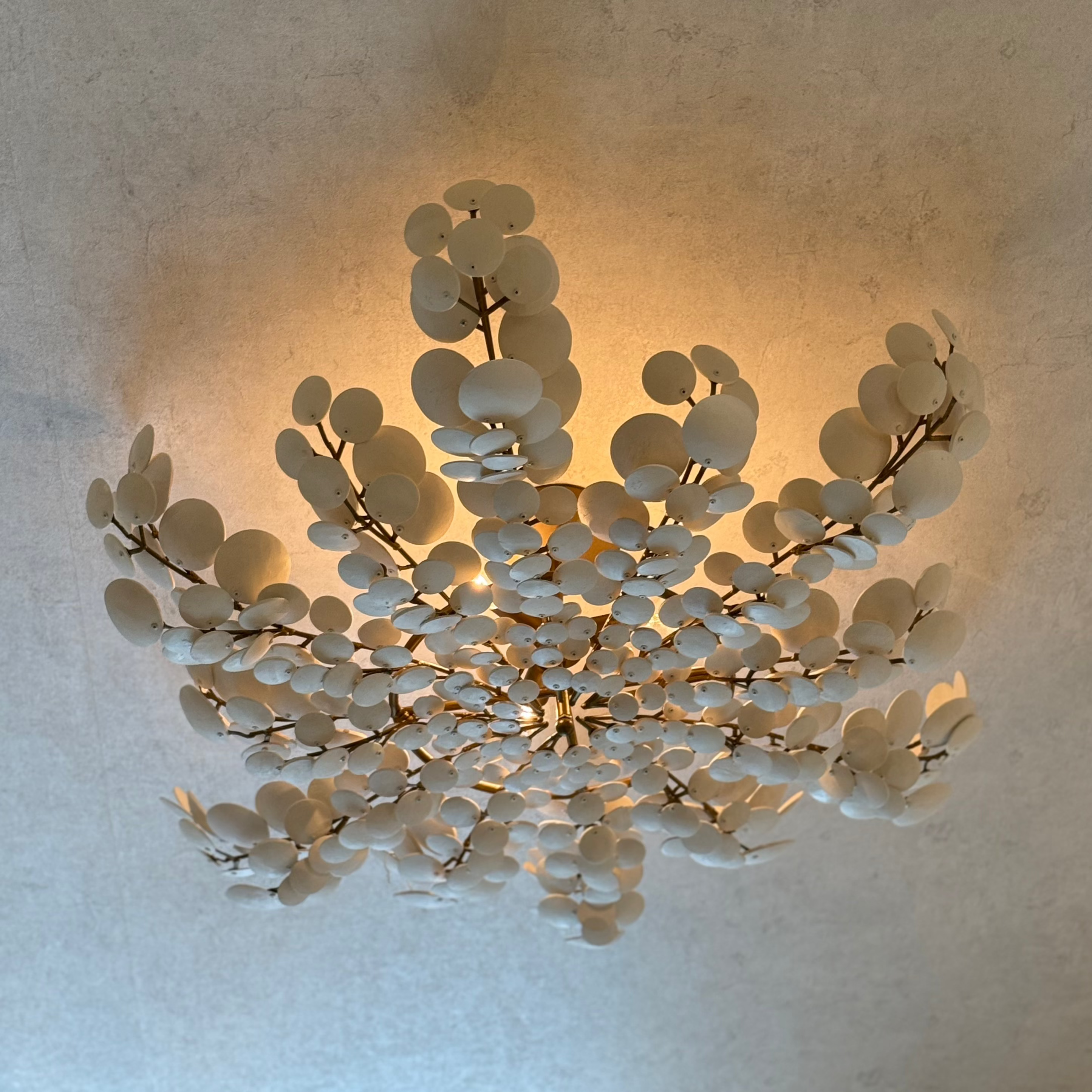 Ivory Coconut Shell Bilal Flush Mount