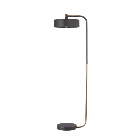 Arteriors Home Elden Floor Lamp Black Resin and Antique Brass