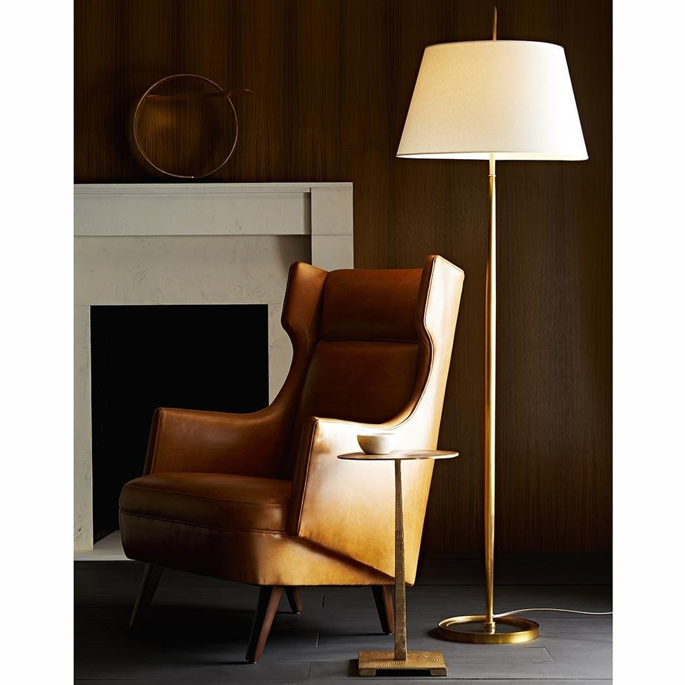 budelli wing chair cognac leather dark