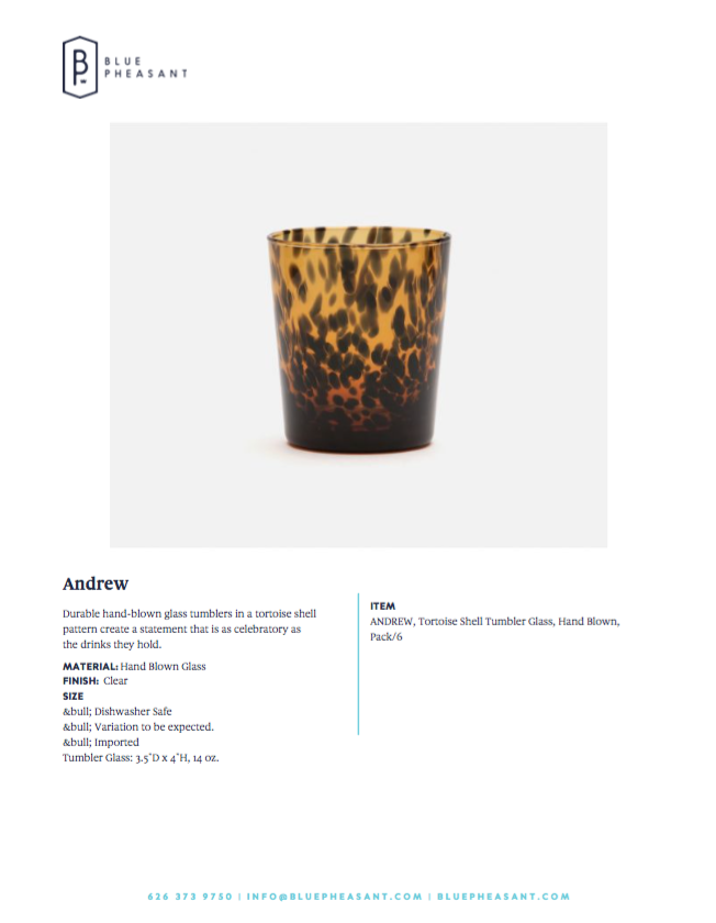 Andrew Tumbler Set Tortoiseshell