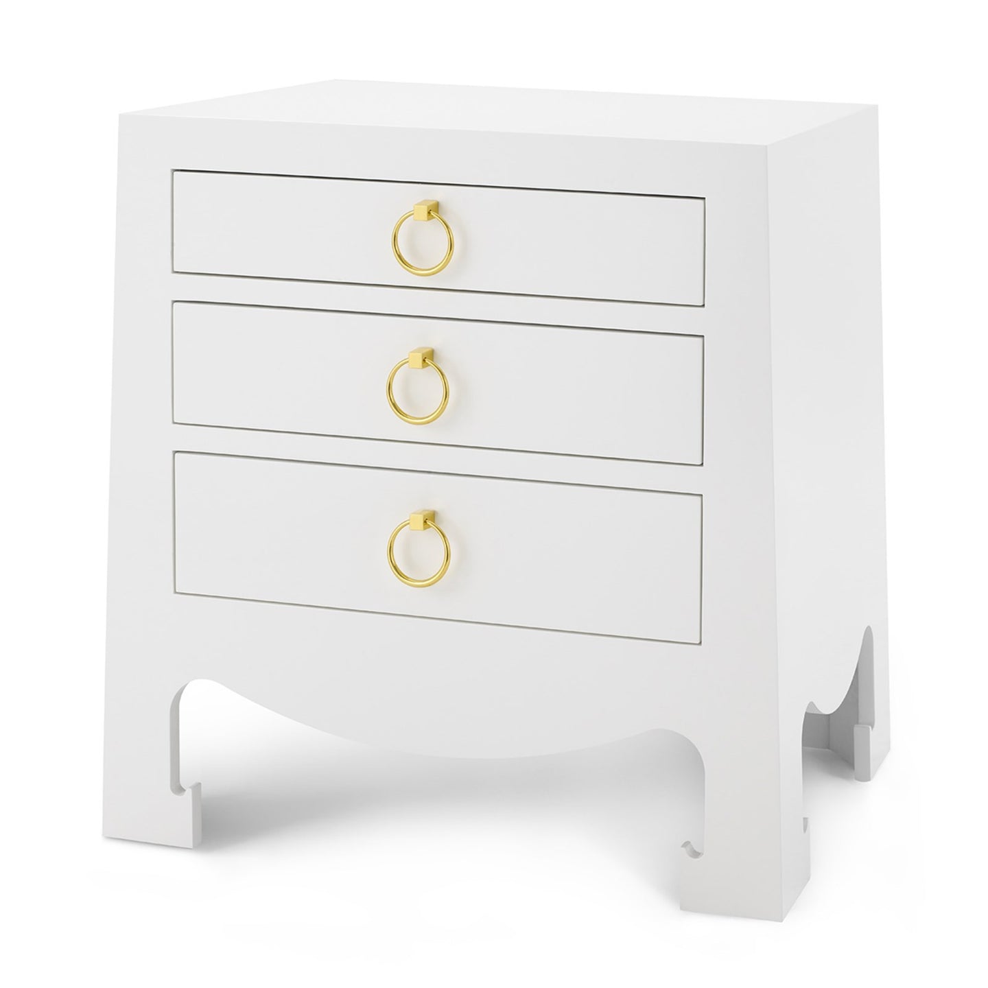 Bungalow 5 Jacqui 3 Drawer Side Table White