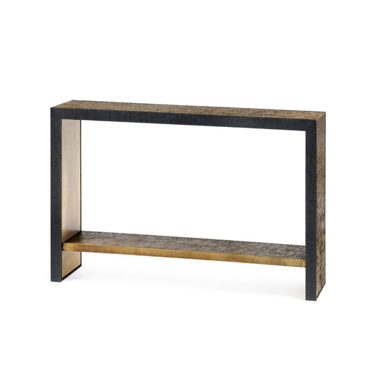 Oval Antique Brass Console Table